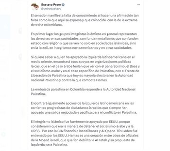 Extenso mensaje de Gustavo Petro en respuesta a Jota Pe Hernández