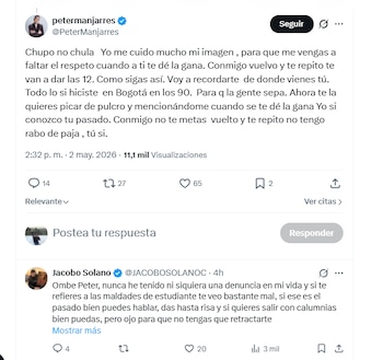 El cantante Peter Manjarrés se enfrentó con periodista por criticarlo por estar en el Festival Vallenato en el que también participó Juliana Guerrero - crédito @PeterManjarres/X