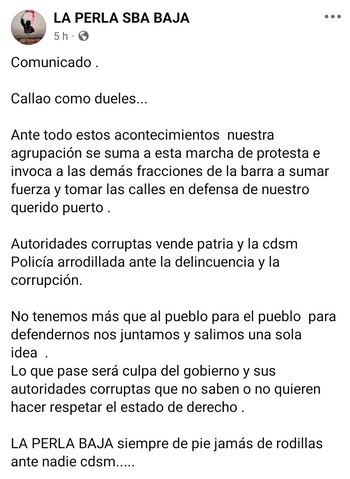 Barristas de Sport Boys se