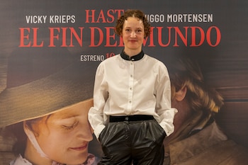 Vicky Krieps en el photocall