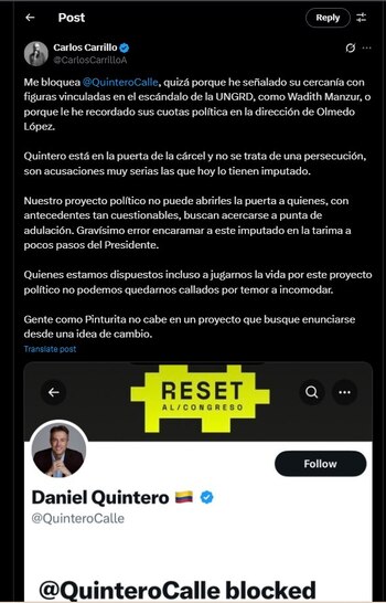 Carlos Carrillo criticó la cercanía