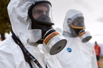 Imagen de archivo de un simulacro de emergencia nuclear. (Ministerio del Interior)