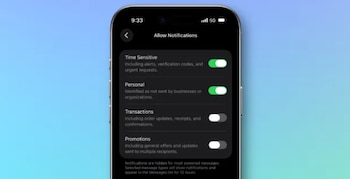 La configuración de Mensajes en