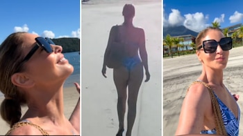Las vacaciones de Karina Mazzocco en Brasil: Playas, atardeceres y langostinos