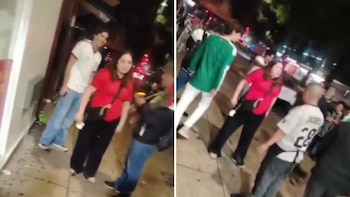 La intervención de una mujer no evitó que la situación terminara en golpes y confusión.