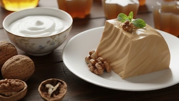 Gelatina de nuez y yogur