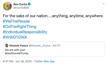 Tuit del candidato Ron Curtis