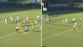 Entre Luis Iberico y Gabriel Santana fabricaron el primer gol de Sporting Cristal ante Estudiantil CNI.