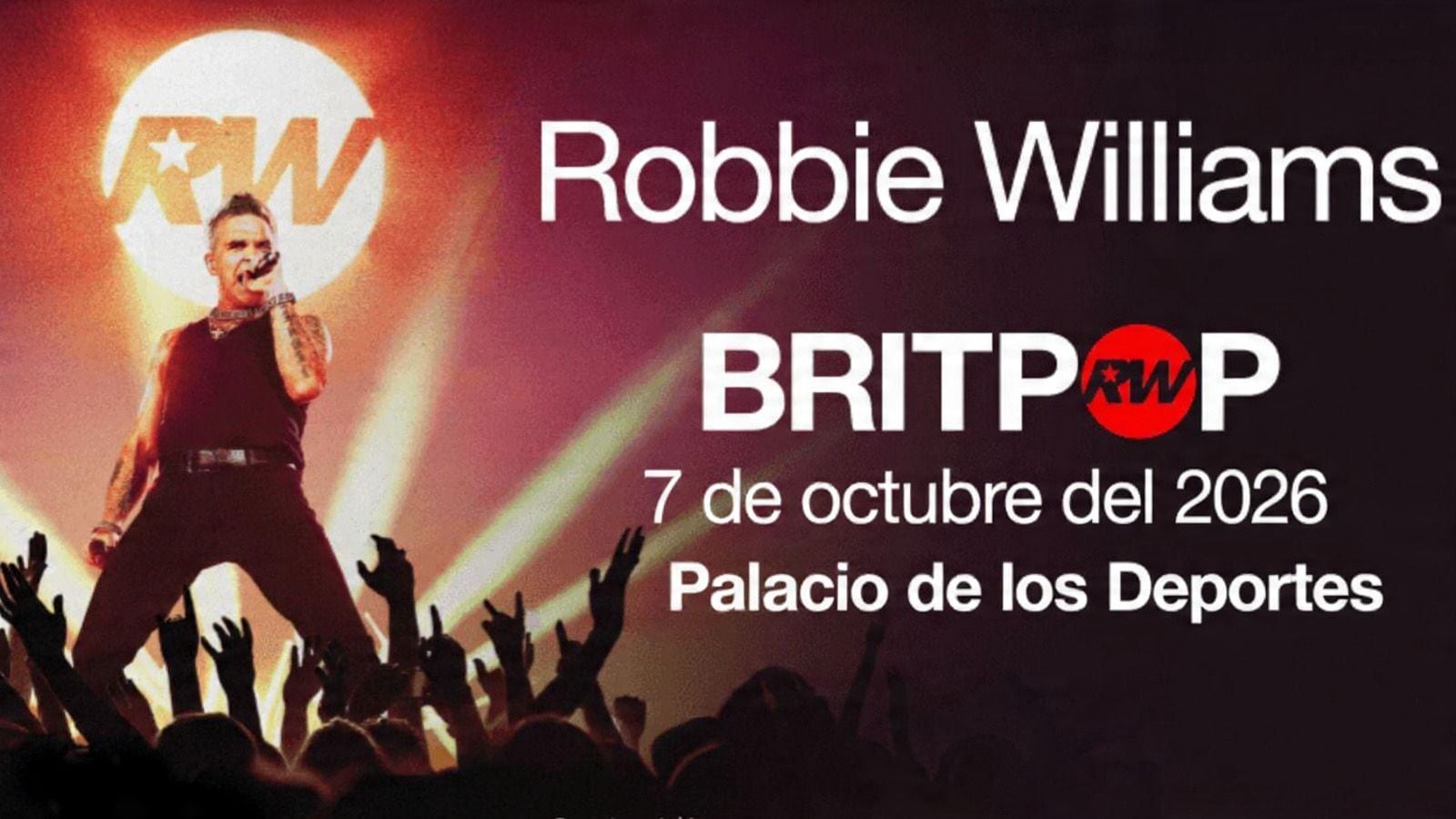 El Palacio de los Deportes recibirá al reconocido cantante británico el próximo 7 de octubre de 2026 en una velada que mezcla nostalgia, éxitos y el impacto de su película biográfica, sumando aún más expectativa al evento. (Ocesa)