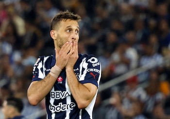 Soccer Football - Liga MX - Monterrey v Tigres UANL - Estadio BBVA, Monterrey, Mexico - October 19, 2024 Sergio Canales of Monterrey reacts REUTERS/Daniel Becerril