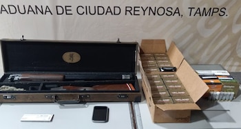 Arma larga asegurada en Reynosa. Crédito: ANAM