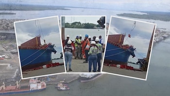 Impresionante video de operario que quedó suspendido de una cuerda en el puerto de Buenaventura: así fue el angustioso rescate