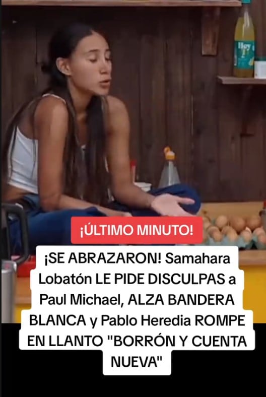 Samahara Lobatón acepta disculpas de Paul Michael tras escándalo en reality. Captura: La Granja Vip.