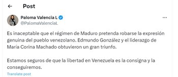 Paloma Valencia dijo que Nicolás