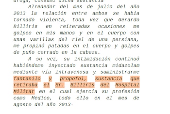 "Fentanilo y propofol": el relato de la otra víctima de Gerardo Billiris