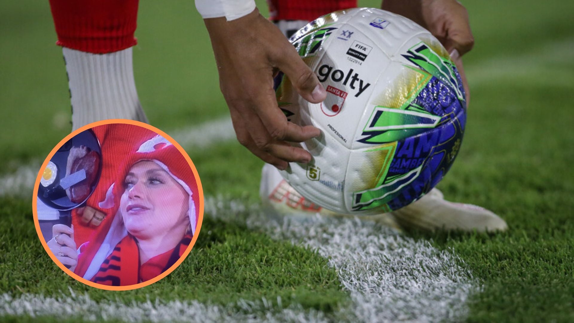 Hincha de Santa Fe llamó la atención en El Campín con un peculiar accesorio y causó revuelo: “Me quitan hasta el antibacterial”