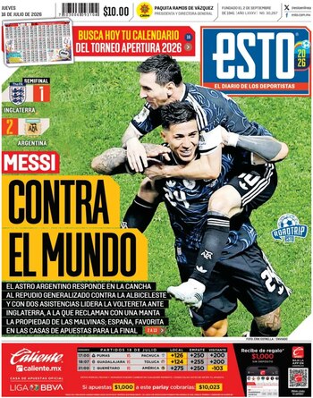 Las tapas del mundo, sobre la victoria de Argentina ante Inglaterra
