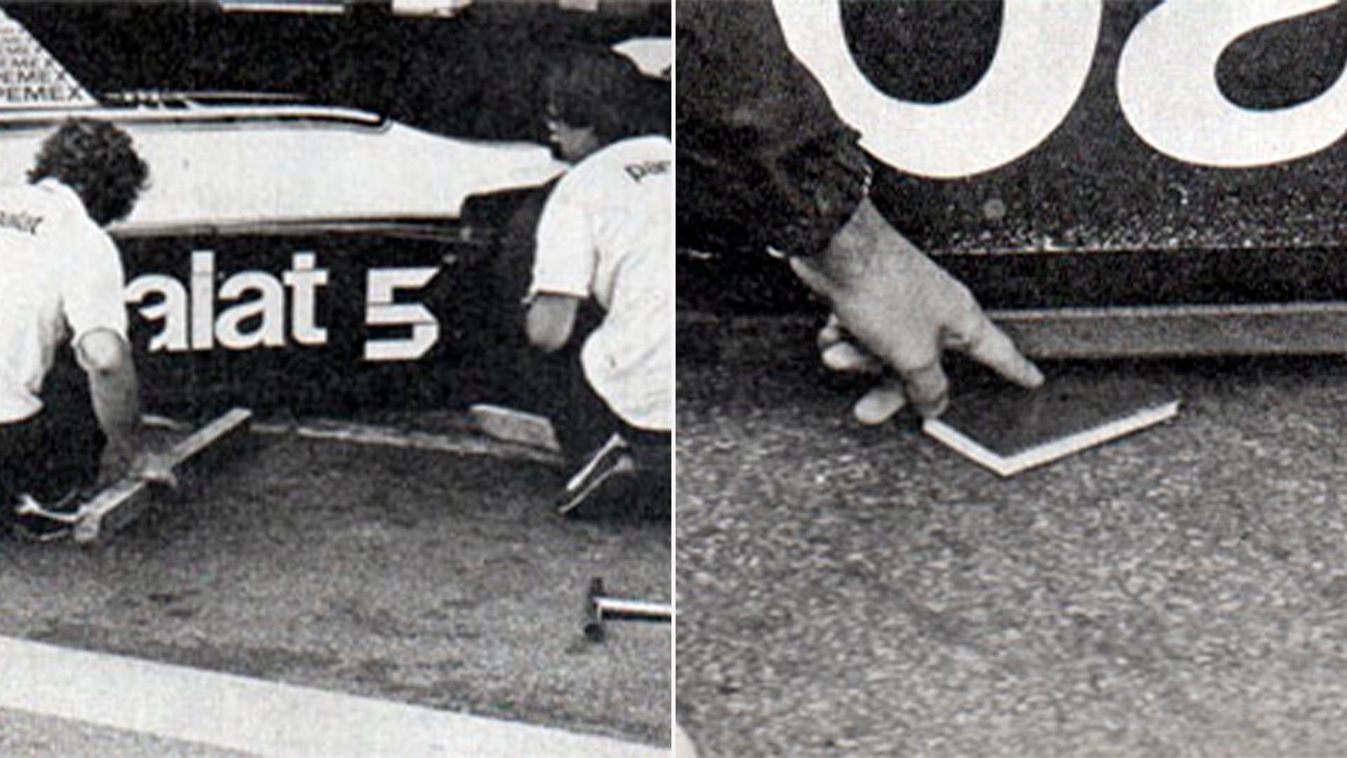 En los boxes el Brabham BT 49 lograba los seis centímetros de despeje del suelo (revista CORSA)