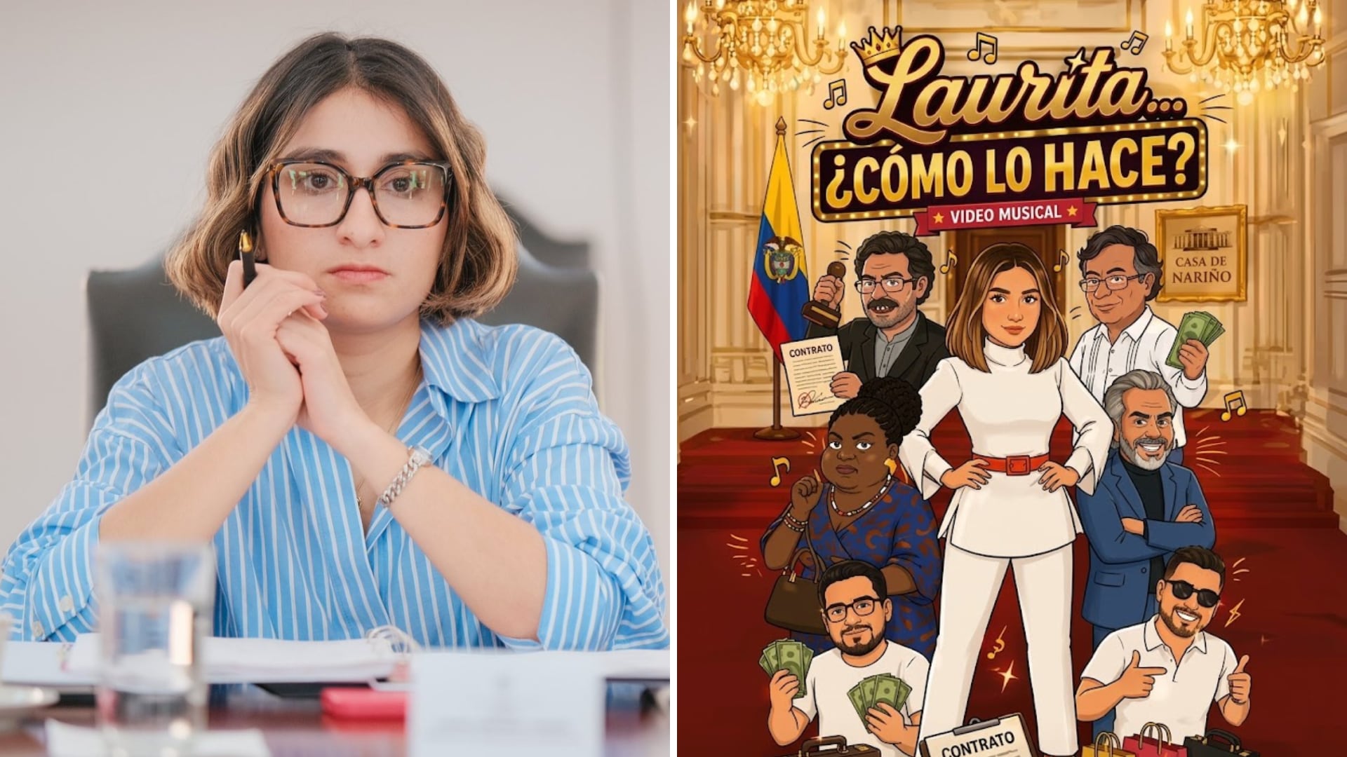 Una canción difundida en TikTok volvió tendencia el nombre de Laura Sarabia y con sátira política criticar su paso por el Gobierno de Gustavo Petro - crédito Presidencia - @jmsantanderb/TikTok