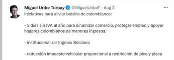 Miguel Uribe se refiere al