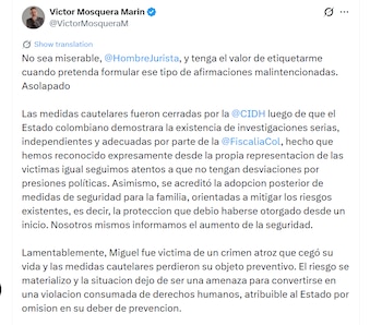 Víctor Mosquera sostuvo que el