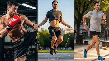 Saltar la cuerda, sprints y