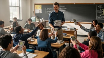 Un profesor usa Game Boy