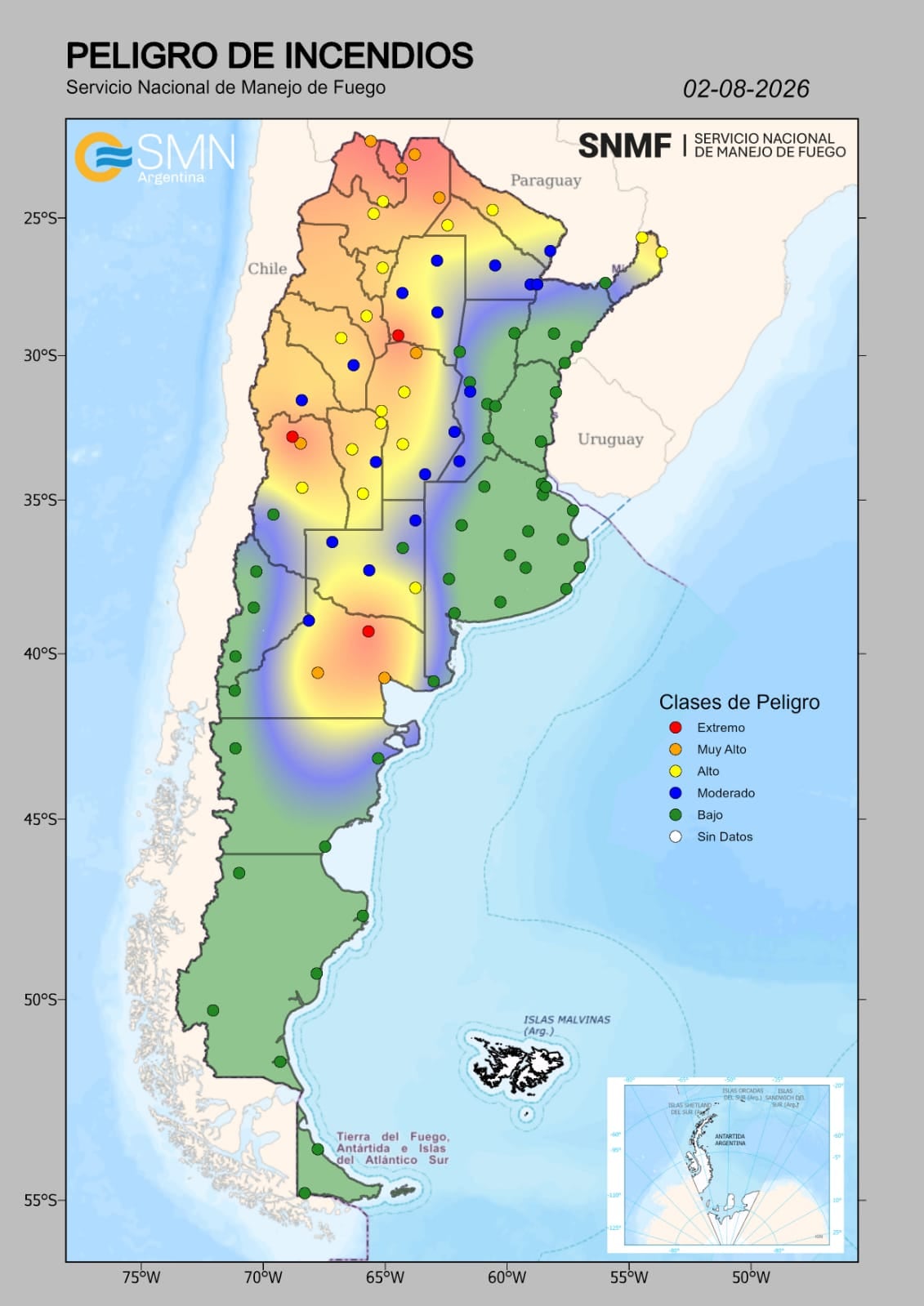 Junto con Córdoba, varias provincias del norte y cuyo estarán bajo peligro de incendios