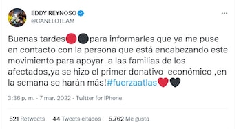 Eddy Reynoso donó dinero para