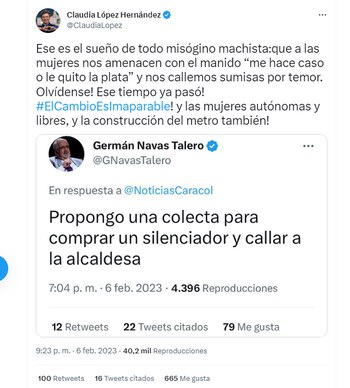 En Twitter, la mandataria emitió