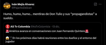 Iván Mejía se fue contra