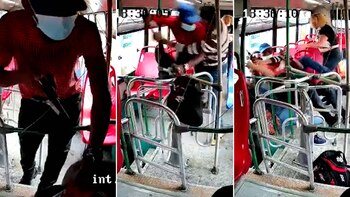 Pasajeros desarman a un atracador