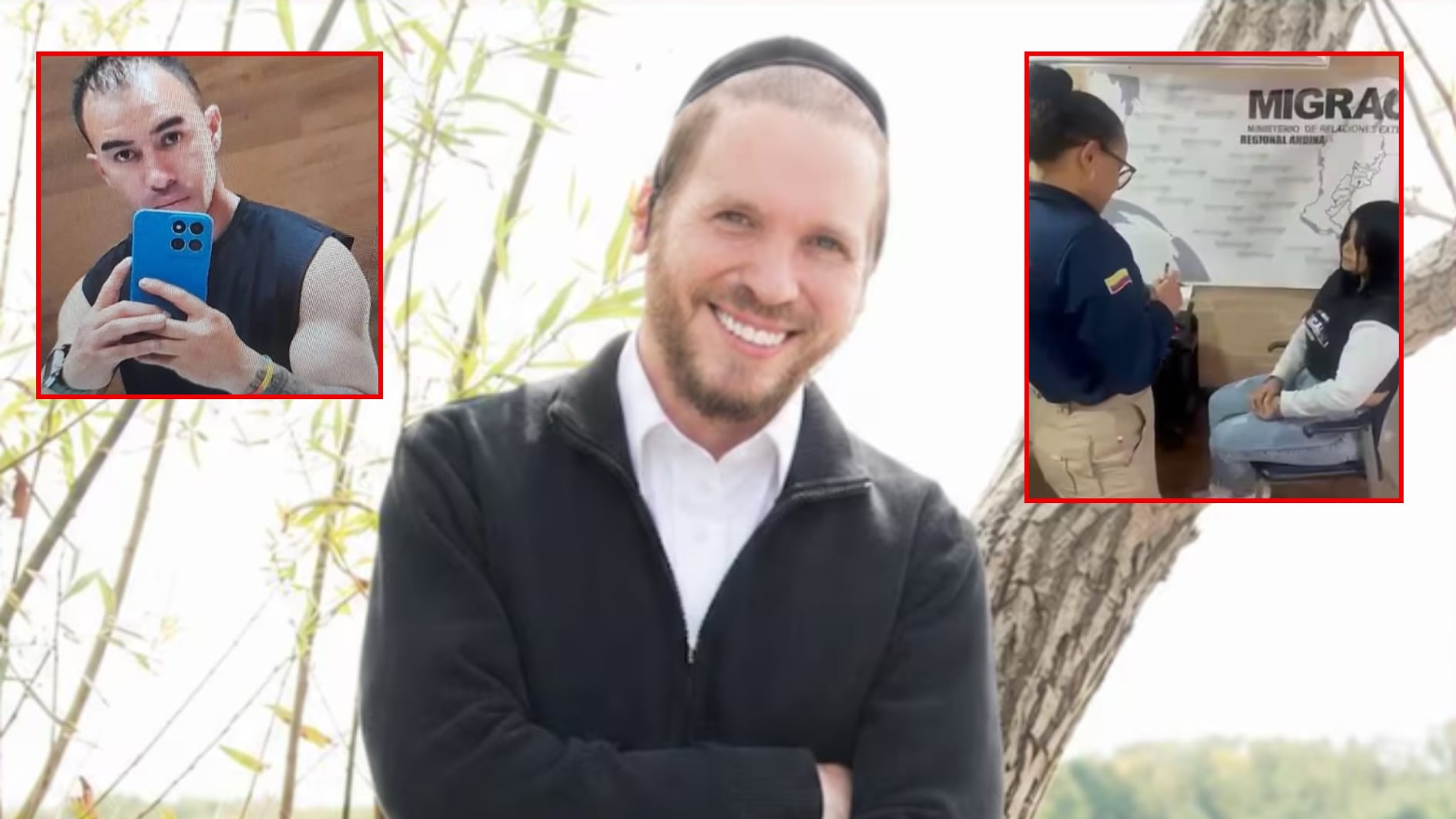 Alias Alondra es la única mujer que integra el grupo de ocho personas detenidas hasta el momento como parte de la investigación por el crimen del profesor Kevin Santiago Ángel, pero tendría relación con el homicidio del rabino Nuchem Yasir Eber - créditos @JBreakingNews/X | red social Facebook | Migración Colombia