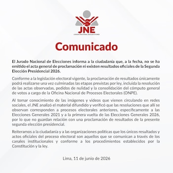 Comunicado del JNE