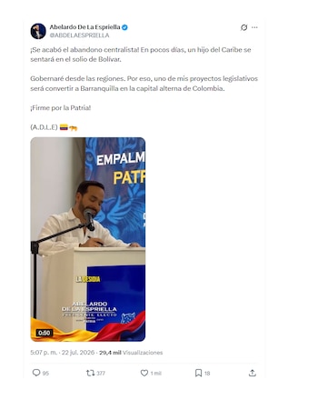 Abelardo de la Espriella reveló su plan con Barranquilla