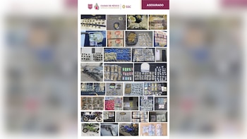 Material incautado por las autoridades.