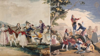 Un observatorio astronómico y un juego con los ojos vendados: el Bellas Artes presenta dos tapices únicos de Goya