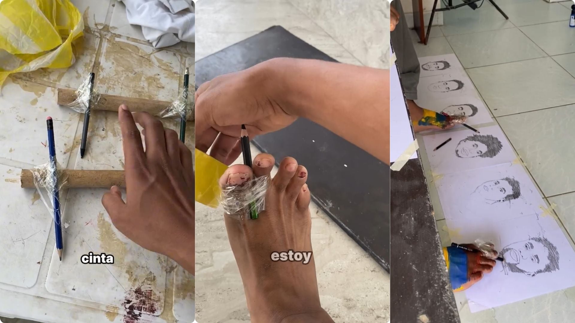 Contó que uso elementos encontrados en su casa para poder cumplir el reto - crédito javy_arts / Instagram