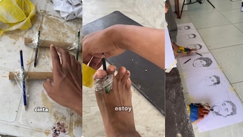 Contó que uso elementos encontrados en su casa para poder cumplir el reto - crédito javy_arts / Instagram