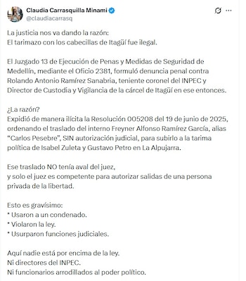 Carrasquilla fue contundente al afirmar