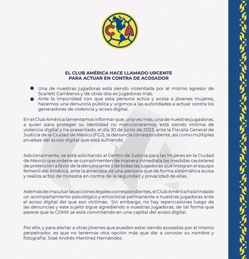Club América denunció casos de