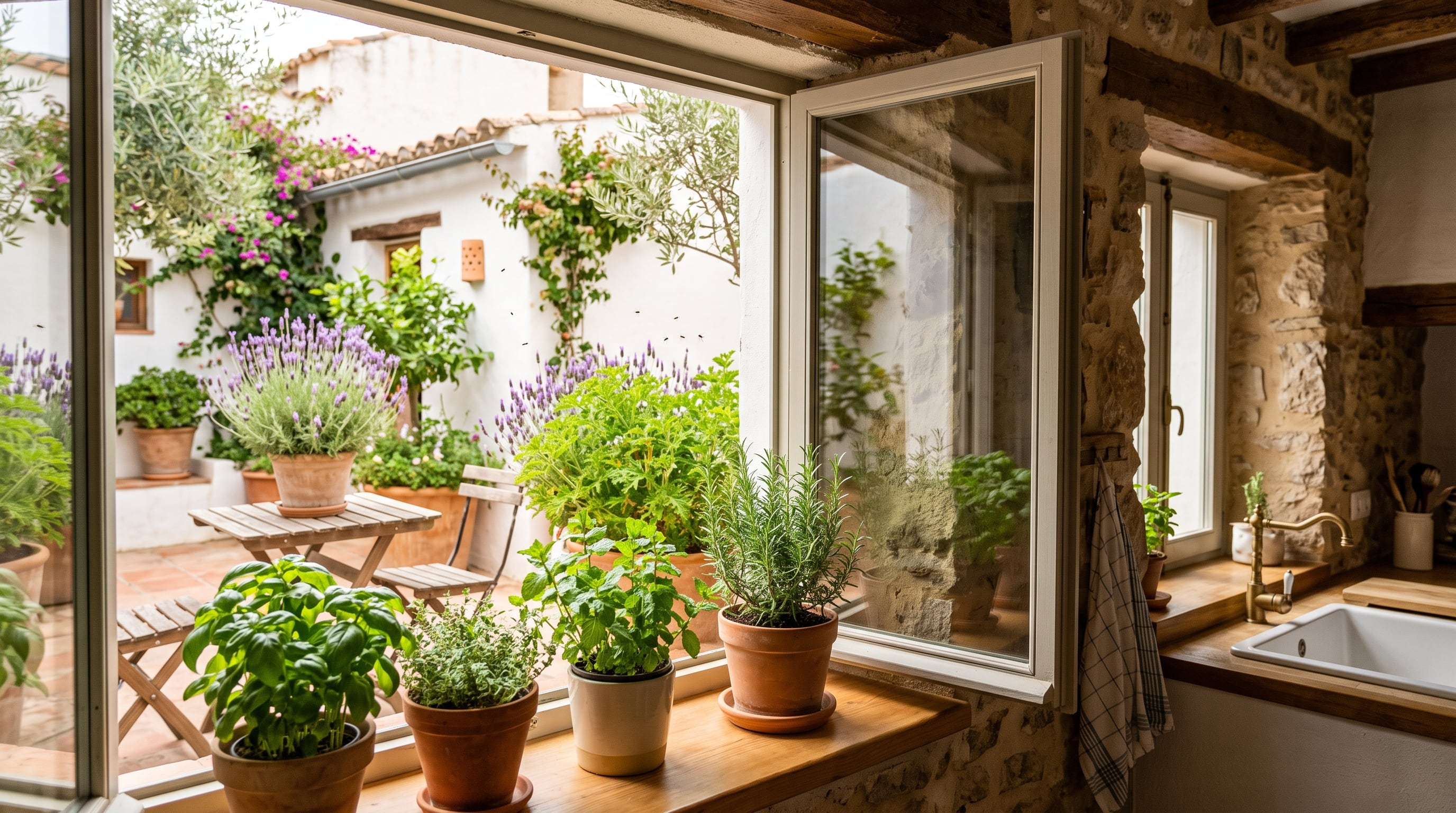 Tener macetas aromáticas en la cocina y el patio suma perfume, ingredientes frescos y una ayuda natural frente a moscas y mosquitos. (Imagen Ilustrativa Infobae)