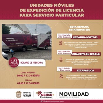 Unidades móviles que brindarán atención