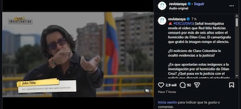 John Niño, camarógrafo de Red+ Noticias, afirmó que se le ordenó borrar el material audiovisual que mostraba el disparo contra Cruz durante la manifestación de 2019 - crédito revistaraya / Instagram