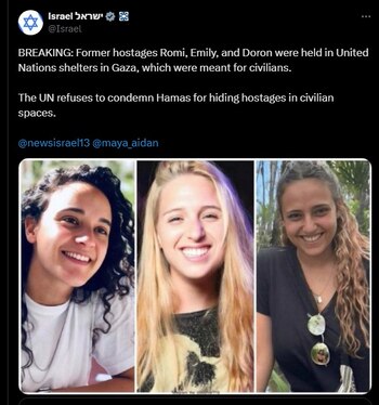 Captura X rehenes israel ONU