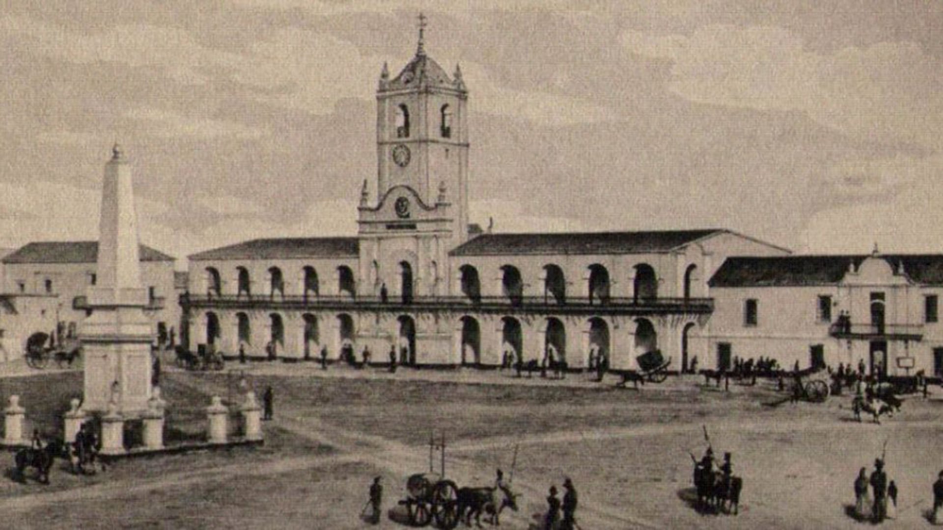 Aspecto que el Cabildo de Buenos Aires lució por años, antes de que fuera cercenado. Allí funcionaba también una cárcel