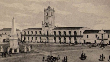 Aspecto que el Cabildo de Buenos Aires lució por años, antes de que fuera cercenado. Allí funcionaba también una cárcel