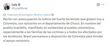 Luis Lula, presidente de Brasil, informó que dicho país está a disposición de Colombia - crédito @LulaOficial/X