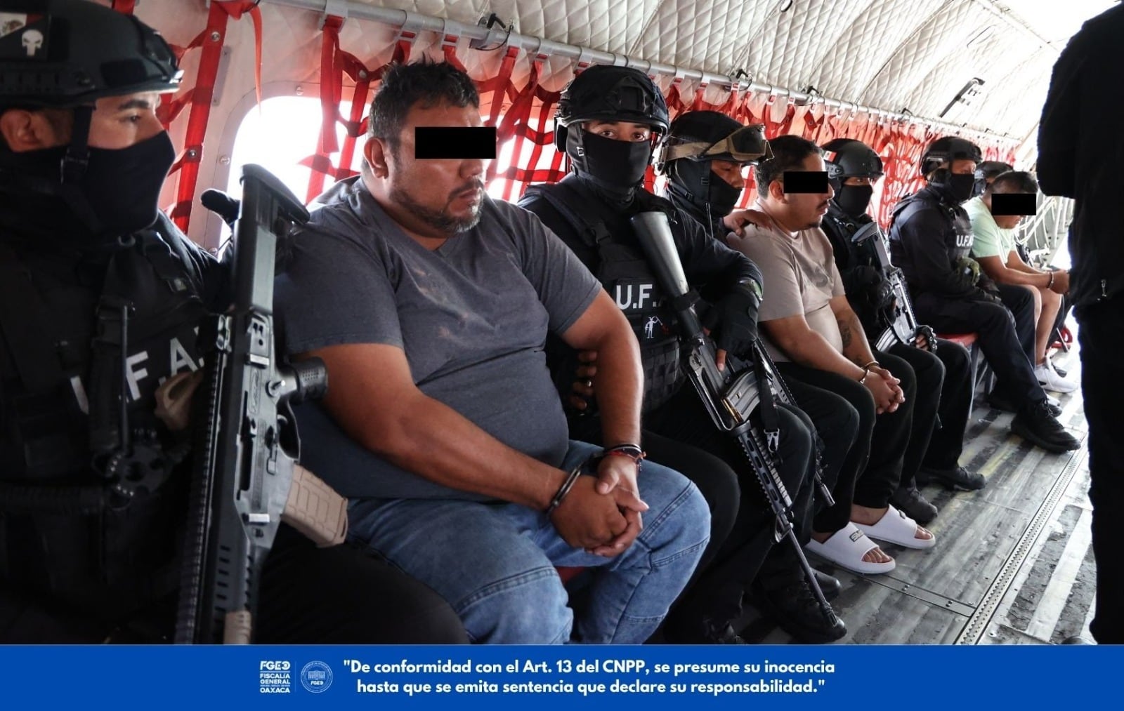 Detenidos el 27 de agosto en la operación contra la ASAEO. Crédito: FGEO