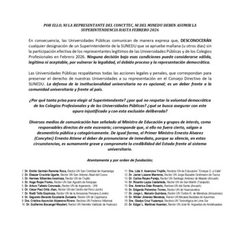 El pronunciamiento lleva la firma